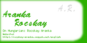 aranka rocskay business card